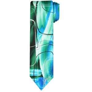 Jerry Garcia Patterned Silk Tie - Aqua Modern
